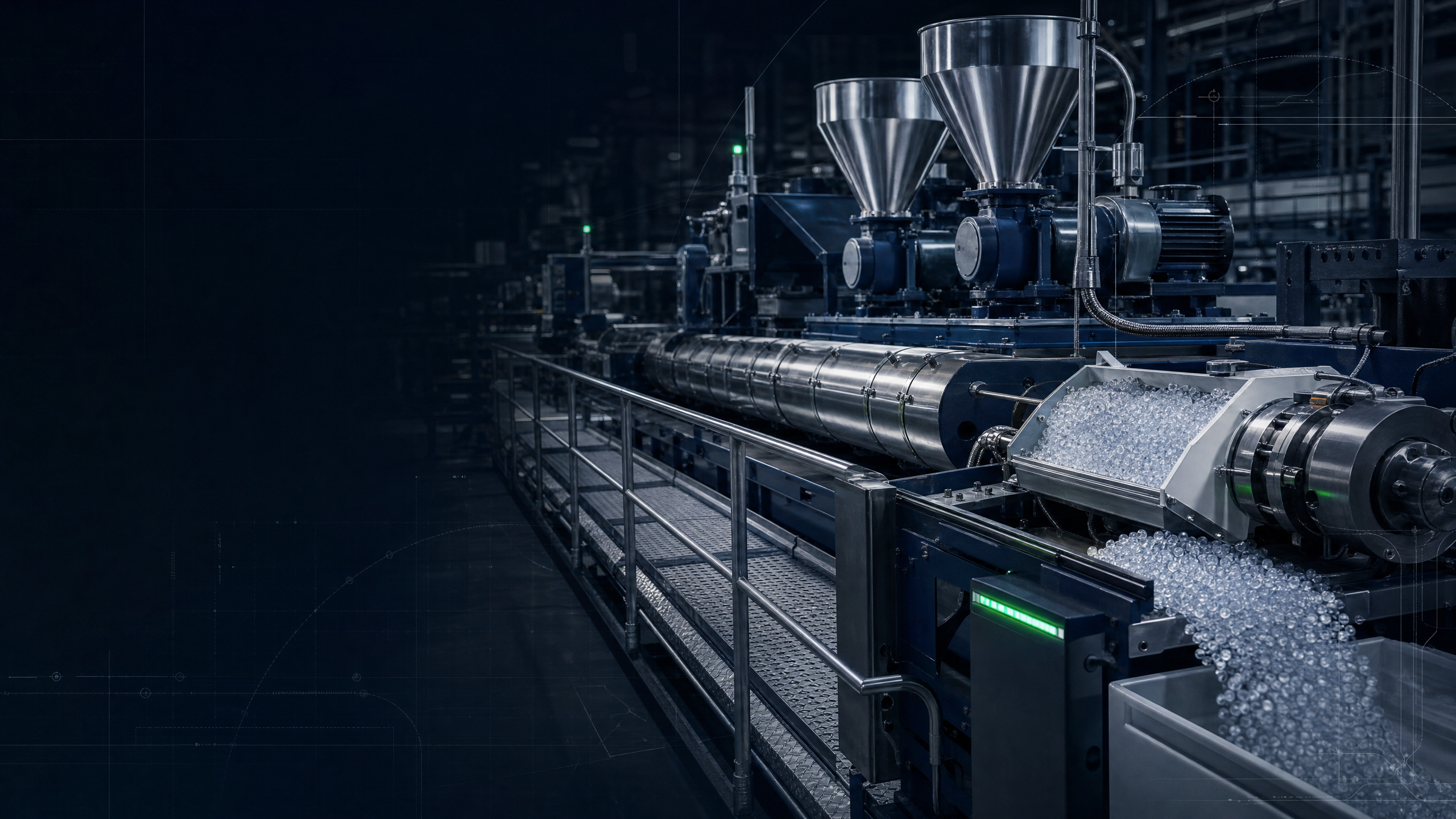 Modern plastics compounding extrusion line